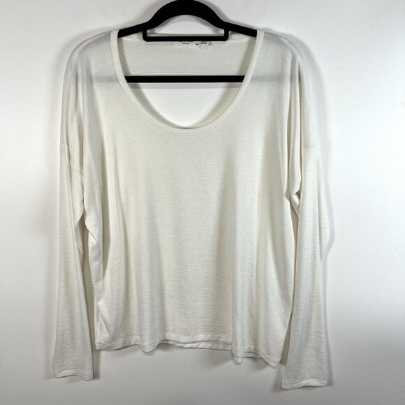 Rag & Bone Open Back Long Sleeve White Top Size Medium Lightweight Designer - Picture 1 of 9